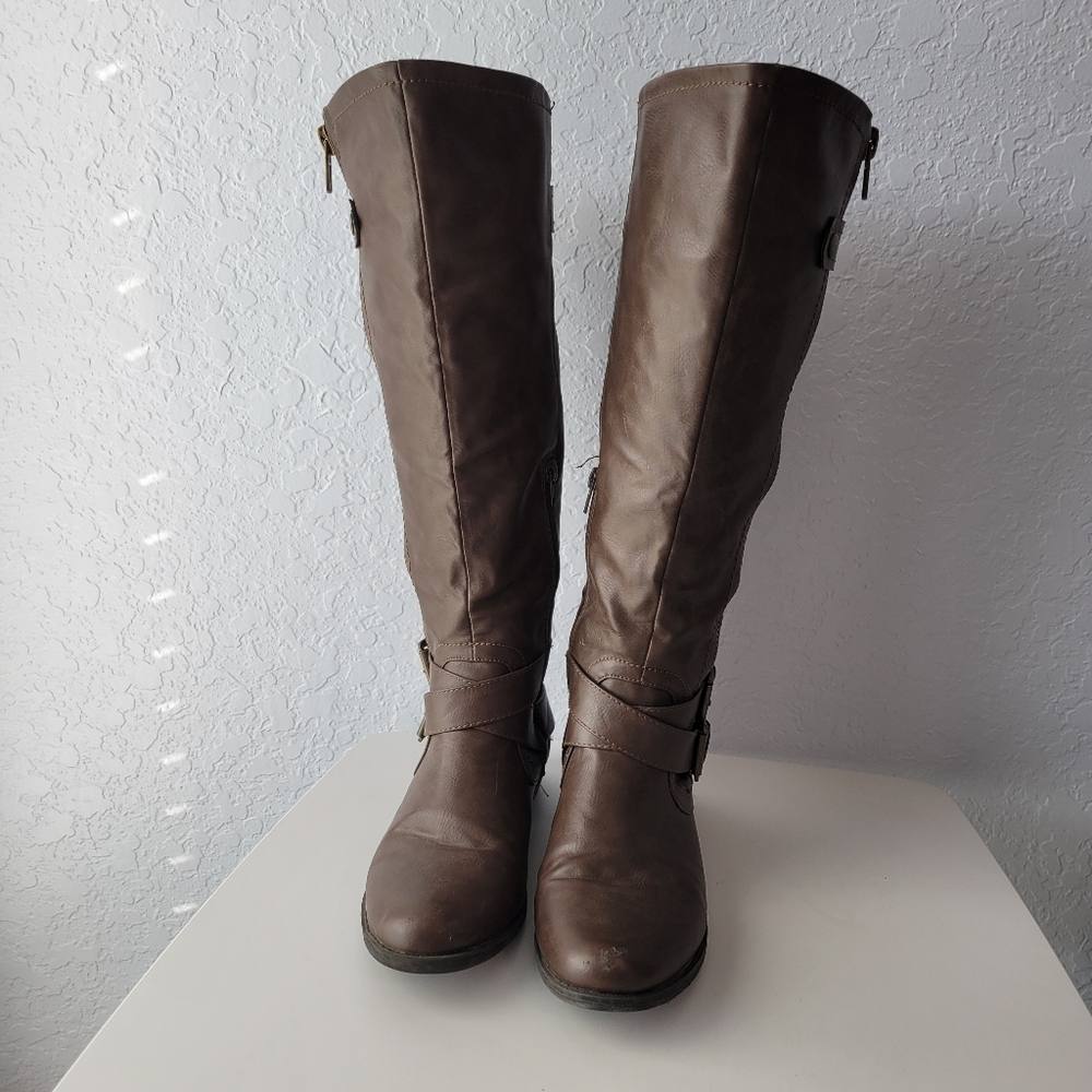 Rampage Women's Hansel Zipper and Buckle Knee- High Riding Boots SIZE 7 - Picture 7 of 14